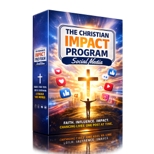 Christian Impact Program - Social Media - 3D box - image of the cross lit up with social media icons floating around it!